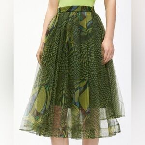 JNBY Assymetric Full Print Mesh Skirt Size Medium
